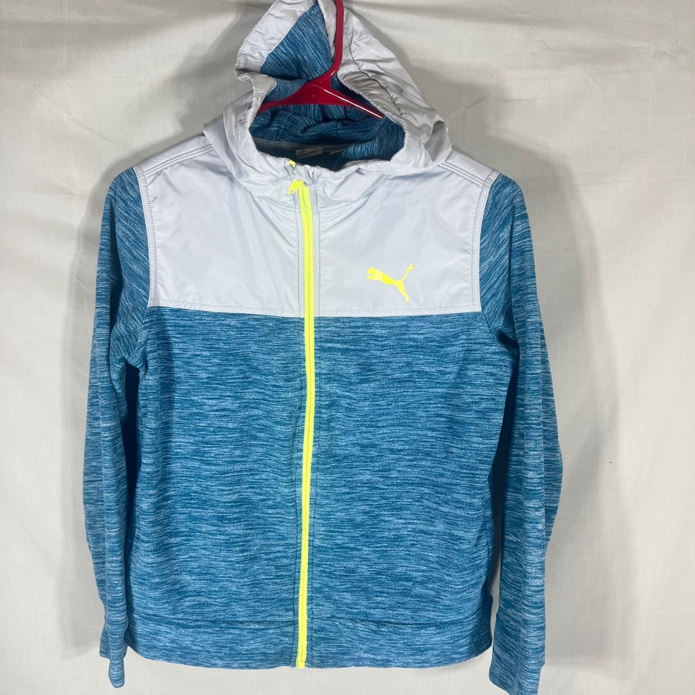 Puma Full Zip Hoodie Space Dye Blue Boys Medium 10/12